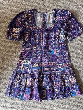 Marie Oliver Linen Printed Dress